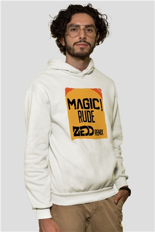 Zedd Beyaz Unisex Kapüşonlu Sweatshirt