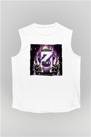 Zedd Beyaz Unisex Kolsuz Tişört