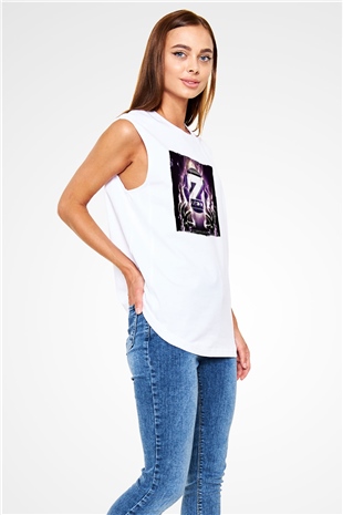 Zedd Beyaz Unisex Kolsuz Tişört