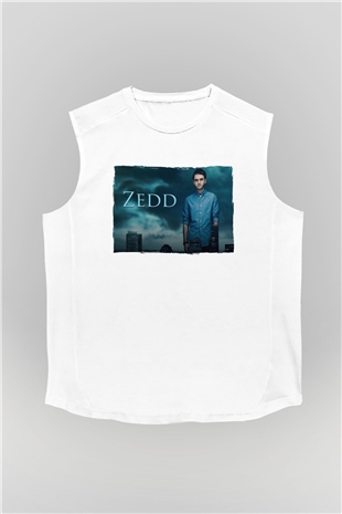 Zedd Beyaz Unisex Kolsuz Tişört