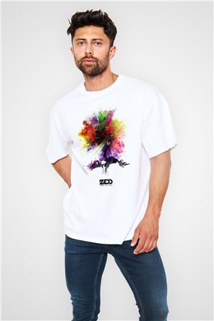 Zedd Beyaz Unisex Oversize Tişört T-Shirt