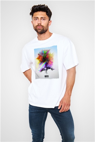 Zedd Beyaz Oversize Tişört Oversize T-shirt - TişörtFabrikası