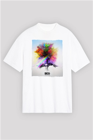 Zedd Beyaz Oversize Tişört Oversize T-shirt - TişörtFabrikası