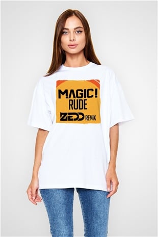 Zedd Beyaz Oversize Tişört Oversize T-shirt - TişörtFabrikası