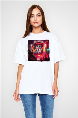 Zedd Beyaz Oversize Tişört Oversize T-shirt - TişörtFabrikası
