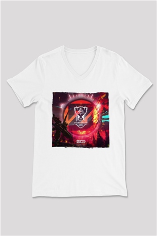 Zedd Beyaz Unisex V Yaka Tişört