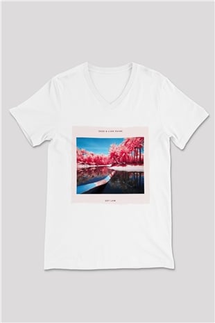 Zedd Beyaz Unisex V Yaka Tişört