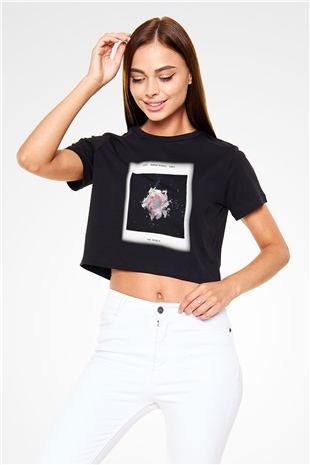Zedd Siyah Crop Top Tişört