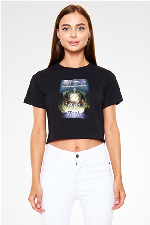 Zedd Siyah  Crop Top Tişört
