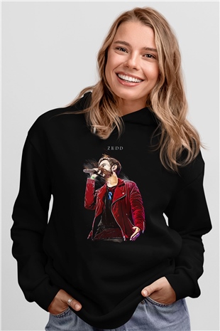 Zedd Siyah Unisex Kapüşonlu Sweatshirt