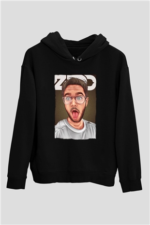 Zedd Siyah Unisex Kapüşonlu Sweatshirt