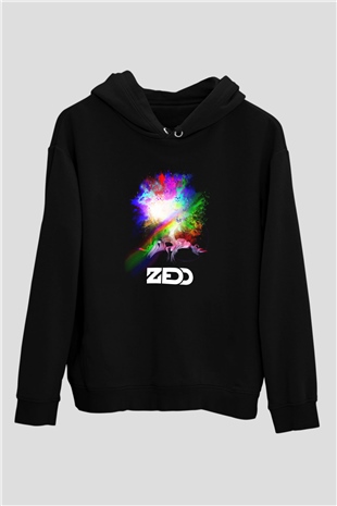 Zedd Siyah Unisex Kapüşonlu Sweatshirt