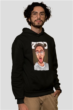 Zedd Siyah Unisex Kapüşonlu Sweatshirt