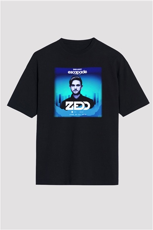 Zedd Siyah Unisex Oversize Tişört T-Shirt