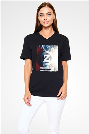 Zedd Siyah Unisex V Yaka Tişört
