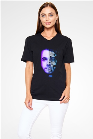 Zedd Siyah Unisex V Yaka Tişört