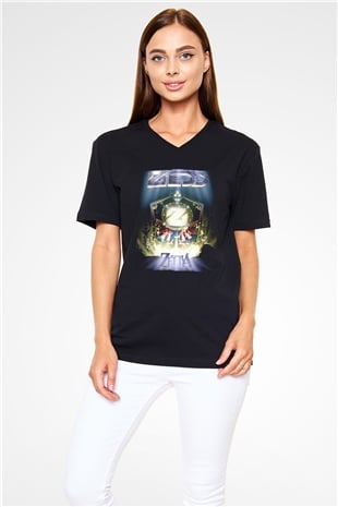 Zedd Siyah Unisex V Yaka Tişört