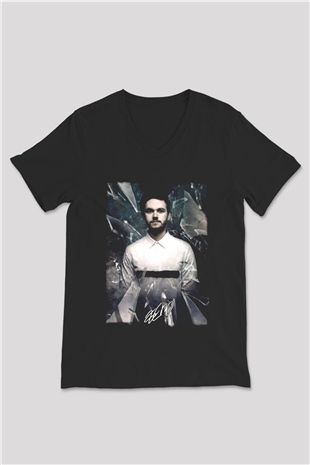 Zedd Siyah Unisex V Yaka Tişört