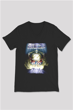Zedd Siyah Unisex V Yaka Tişört