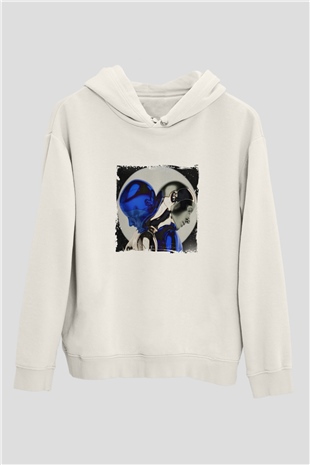 ZeddBaskılı Beyaz Hoodie