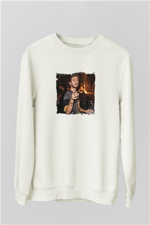 ZeddBaskılı Beyaz Sweatshirt