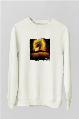 ZeddBaskılı Beyaz Sweatshirt