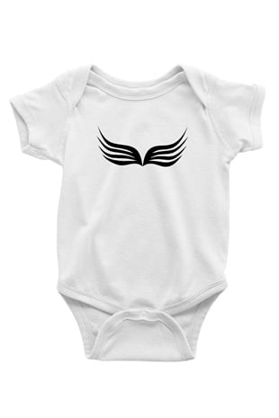 Zero Wing Baskılı Beyaz Unisex Bebek Body - Zıbın