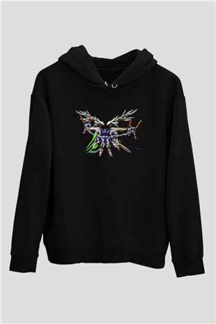 Zero Wing Siyah Unisex Hoodie