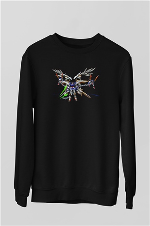 Zero Wing Siyah Unisex Sweatshirt