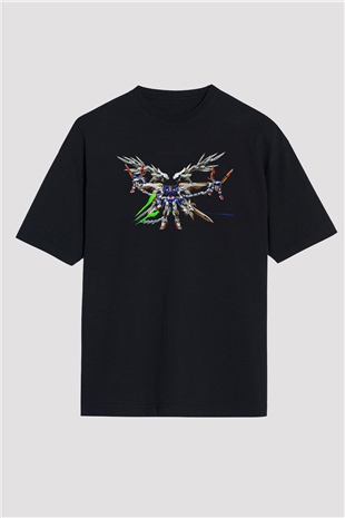 Zero Wing Siyah Oversize Tişört Oversize T-shirt