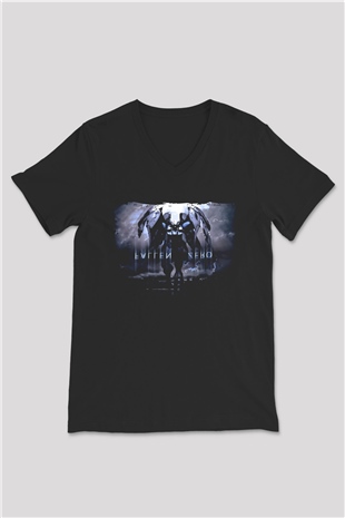Zero Wing Siyah Unisex V Yaka Tişört