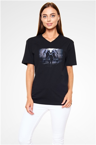 Zero Wing Siyah Unisex V Yaka Tişört
