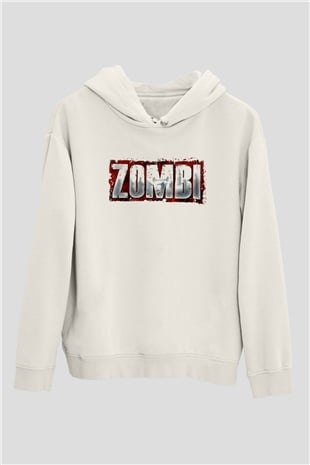 Zombi Beyaz Unisex Hoodie