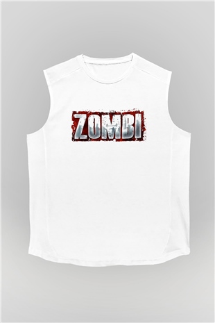 Zombi Beyaz Unisex Kolsuz Tişört