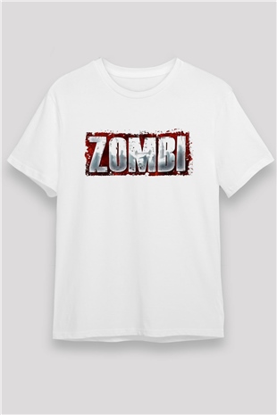 Zombi Beyaz Unisex Tişört T-Shirt
