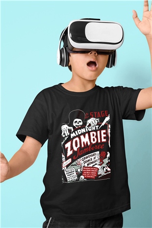 Zombi Siyah Unisex Çocuk Tişört