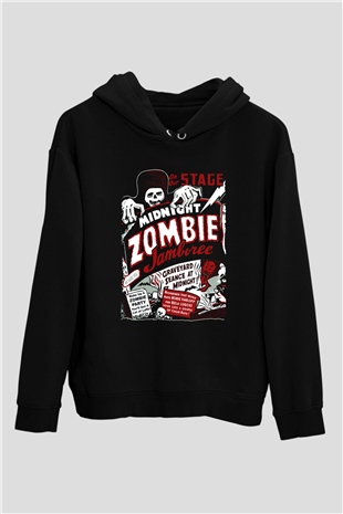 Zombi Siyah Unisex Hoodie