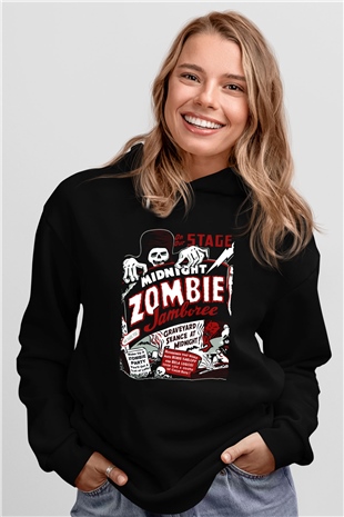 Zombi Siyah Unisex Hoodie