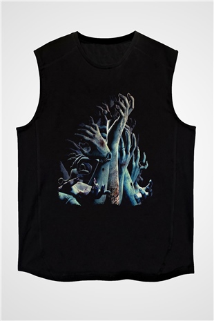 Zombi Siyah Unisex Kolsuz Tişört