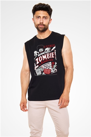 Zombi Siyah Unisex Kolsuz Tişört