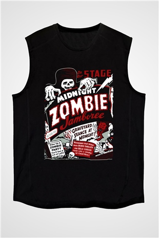 Zombi Siyah Unisex Kolsuz Tişört
