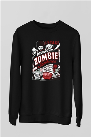Zombi Siyah Unisex Sweatshirt