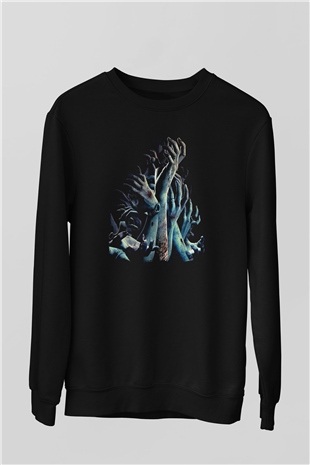 Zombi Siyah Unisex Sweatshirt