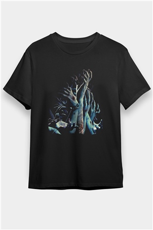 Zombi Siyah Unisex Tişört T-Shirt