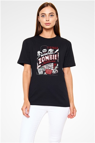 Zombi Siyah Unisex Tişört T-Shirt