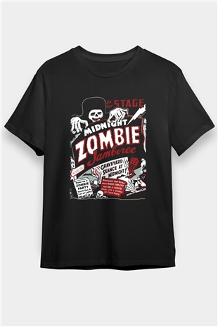 Zombi Siyah Unisex Tişört T-Shirt