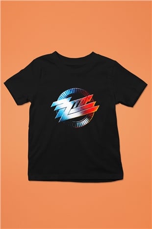 ZZ Top Baskılı Siyah Unisex Çocuk Tişört