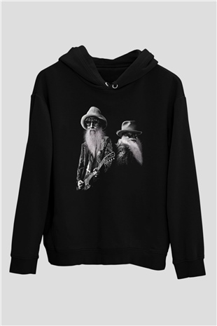 ZZ Top Siyah Unisex Kapüşonlu Sweatshirt