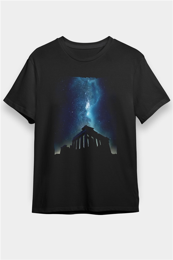 Acropolis Black Unisex  T-Shirt