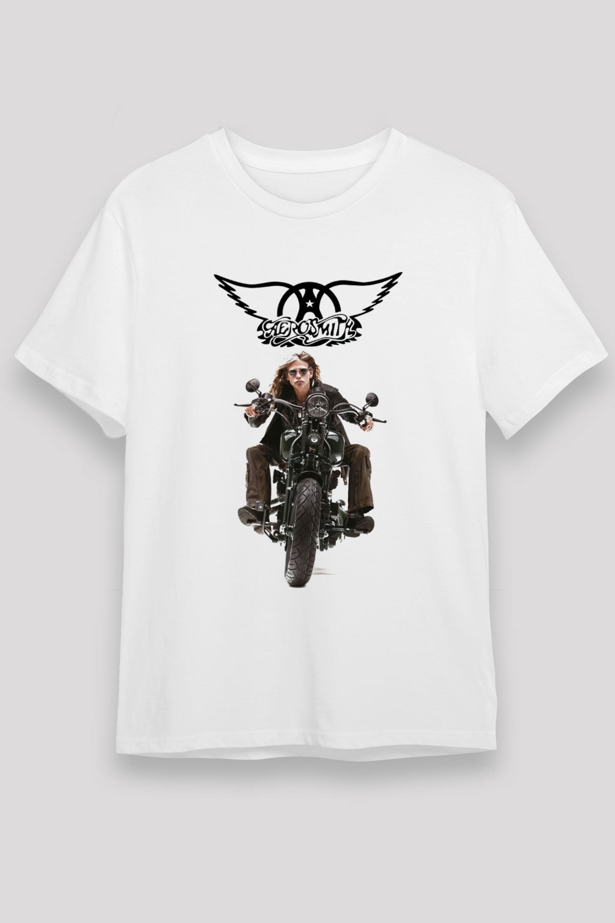  Aerosmith Beyaz Unisex Tişört T-Shirt - TişörtFabrikası